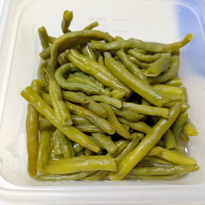 冷やしておいしい♪いんげんの白だし煮